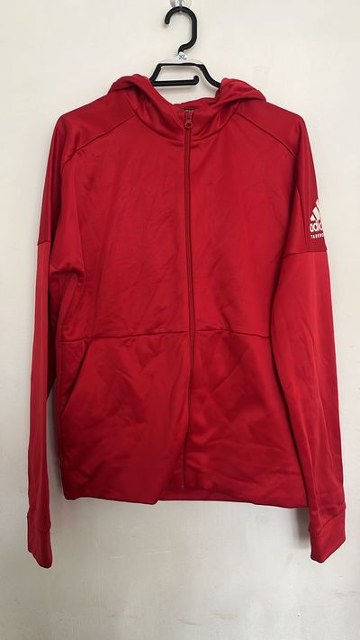 Adidas Red Zip-Up Hoodie